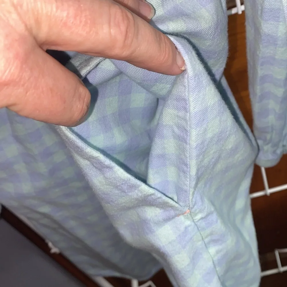 Vineyard Vines blue and purple plaid flannel dress size 12